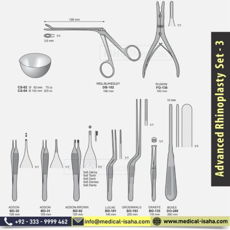 Advanced Rhinoplasty set - 3 or Rhinoplasty Surgery Instruments Set