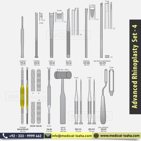 Advanced Rhinoplasty set - 4 or Rhinoplasty Surgery Instruments Set