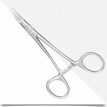Dermal Anchor Holder Curved 5.5 inch - with three holes 1.5mm, 2mm, and 2.5mm Stainless Steel. - ISAHA Medical